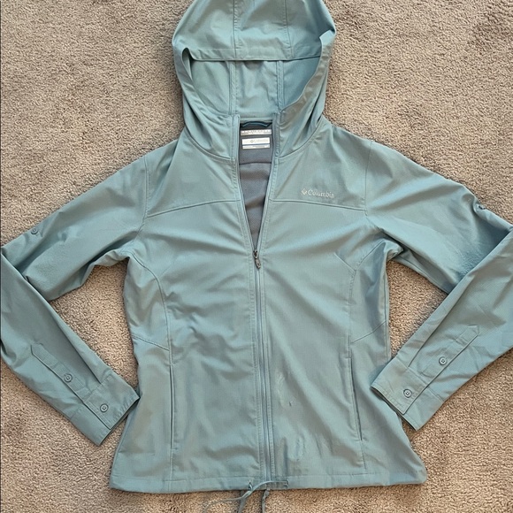 Columbia Women's Teal Omni-Shade Lightweight Hooded Jacket- size SP - Picture 1 of 10